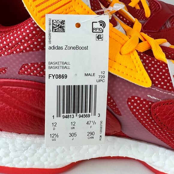 Adidas Zoneboost Team Collegiate Red ATL Basketball Sz 12.5 Sneakers FY0869 main image 7